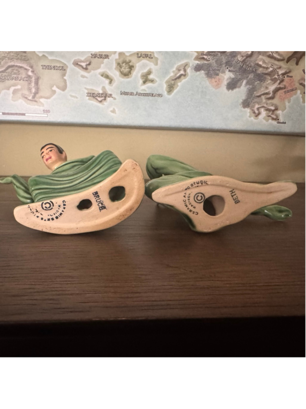 Ceramic Arts Studio “Bruce & Beth” Figurines — Green Glaze Set - Picture 3 of 6
